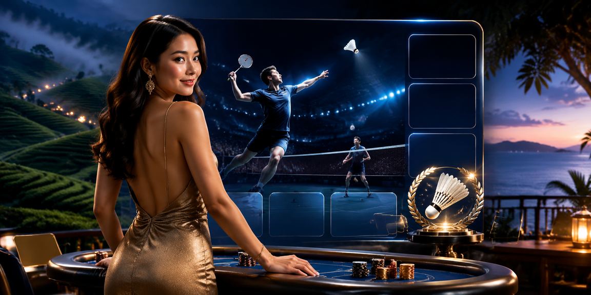 Meja Baccarat kasino hiburan Malaysia dengan suasana permainan yang meriah